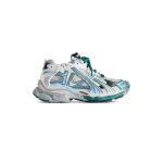 Men’s Runner Sneaker  in White/green/blue
